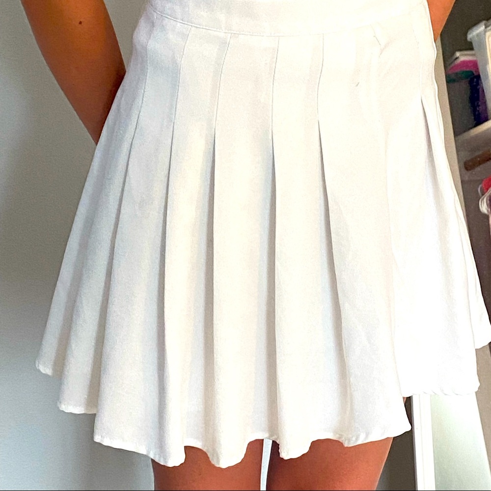 White Pleated Skirt